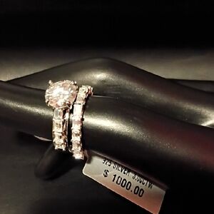 Moissanite Wedding Band Set 925 Sterling Silver 3.00 CTW